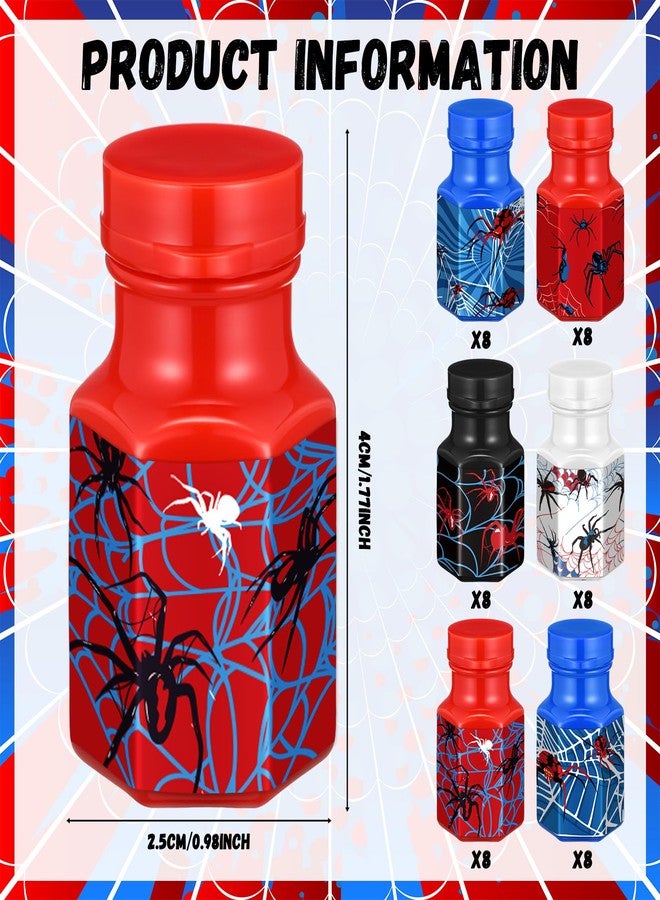PullCrease 48 Pcs Spider Party Favors Spider Bubble Bottles Wands Mini Spiderweb Bubble Bottles Bulk Birthday Party Supplies for Outdoor Activity Birthday Supplies Carnival Gifts Goodie Bag Fillers - Image 3